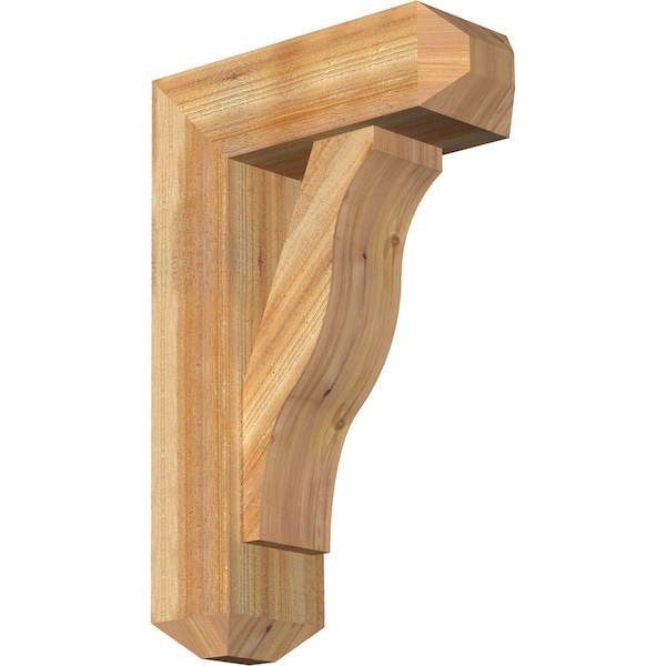 Ekena Millwork Funston Craftsman Rough Sawn Bracket w/ Offset Brace, Western Red Cedar, 8"W x 22"D x 34"H BKT0806X22X34FST04RWR - main